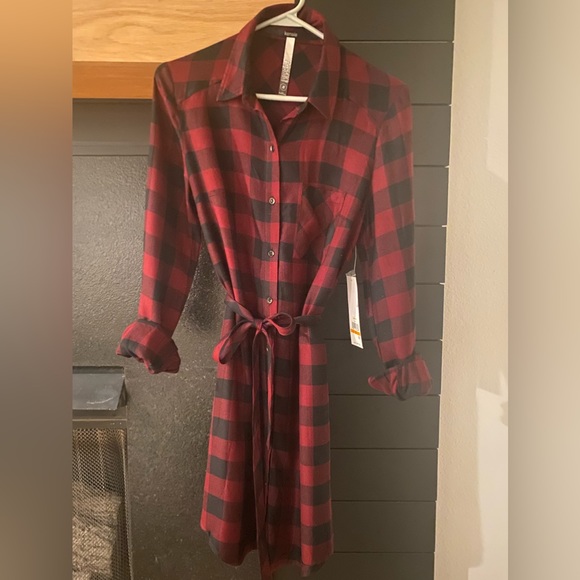 NWT Kenzie Buffalo Plaid shirt dress - size small - Picture 1 of 12